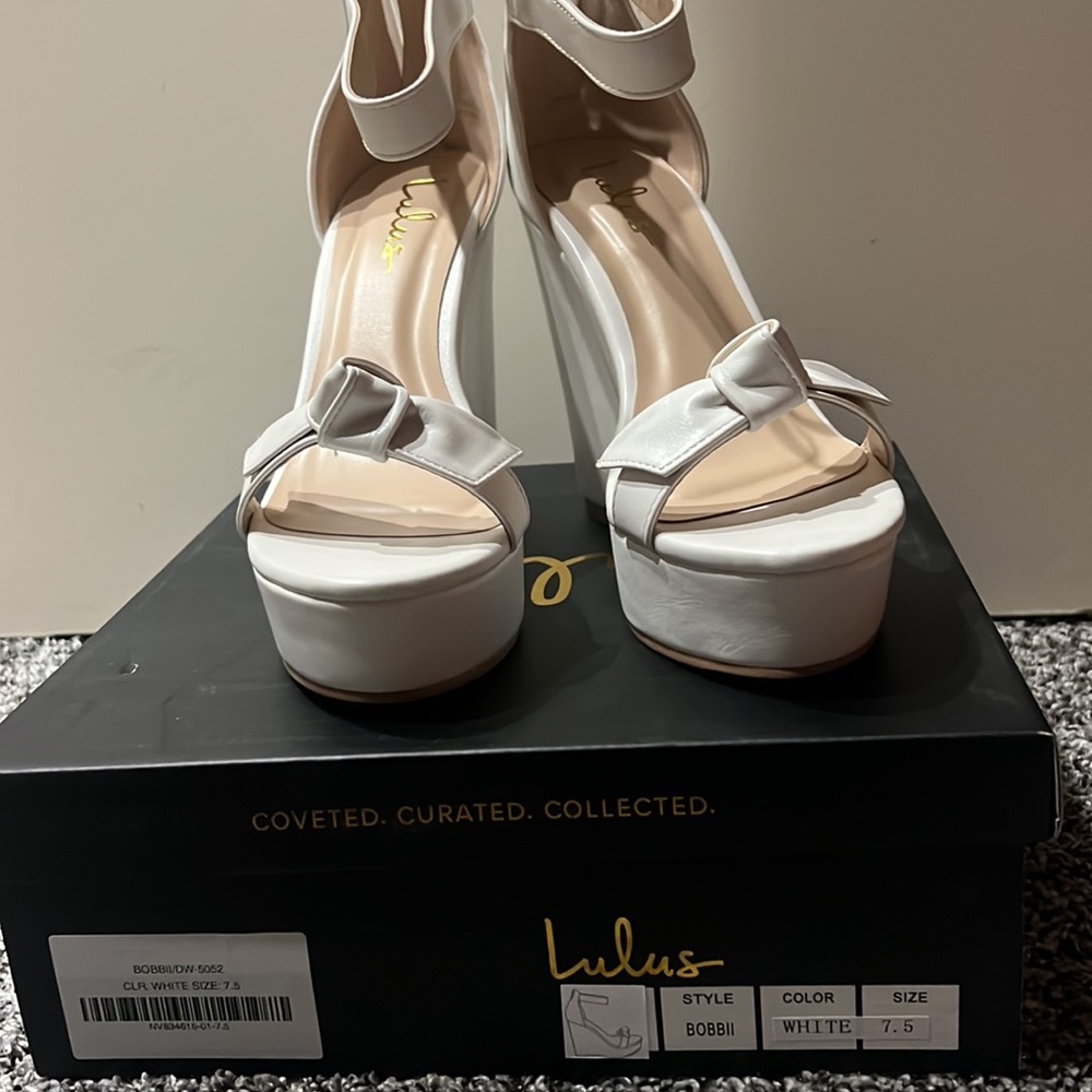 Lulus white platform wedges